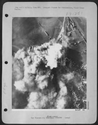 Consolidated > French based 9th U.S.A.F. Martin B-26 Marauders carried out another excellent daylight attack at Euskirchen marshalling yards, 20 miles south of Cologne. Large fires were reported to freight filled cars cramming the yard to reinforce the Seigfried