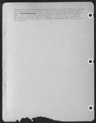 Consolidated > Striking at nine German airfields and jet bases, Boeing B-17 Flying Fortresses and Consolidated B-24 Liberators of the U.S. 8th Air Force pounded installations of many airdromes in Northwestern Germany, March 21, 1945. A B-17 Flying Fortress passes