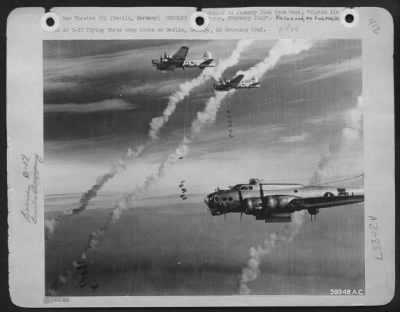 Consolidated > 8Th Af Boeing B-17G Flying Fortresses Drop Bombs On Berlin, Germany, 26 February 1945.  [91St Bg]