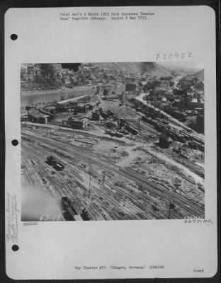 Thumbnail for Consolidated > Bomb Damage To Marshalling Yards, Bingen, Germany.