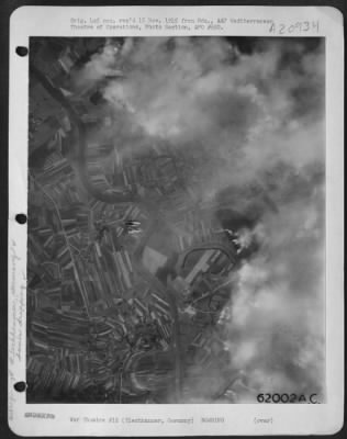 Consolidated > Bombs Away! A Salvo Of Bombs Fell On The Oil Refinery At Blechhammer, Germany During An Attack On 7 July 1944 By Boeing B-17 Flying Fortresses Of The 15Th Af.  Taken By Pfc. Robert Calkins.