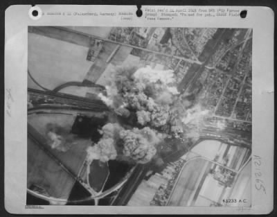 Consolidated > Precision Bombing By Planes Of Major General Samuel E. Anderson'S Medium Bomber Force Put The Nazi Rail Center At Falkenberg, Germany, Out Of Commission.  The Key Junction, 55 Miles South Of Berlin, Was Attacked On April 18 1945 In An Aerial Operation Des