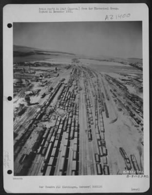 Consolidated > Aerial View Of The Bomb Damaged Railroad Yards At Gottingen, Germany.  12 May 1945.