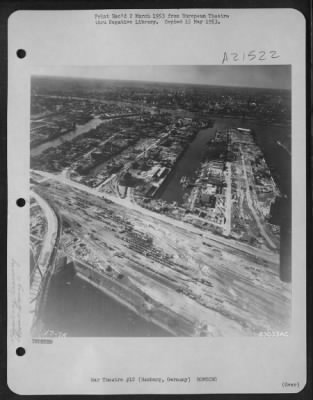 Consolidated > Bomb Damaged Rhenania-Ossag Oil Refinery, Hamburg, Germany.