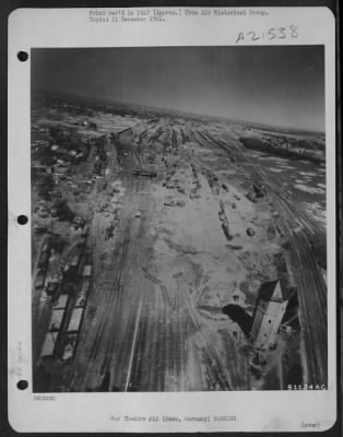 Consolidated > Aerial View Of The Bomb Damaged Railroad Yards At Hamm, Germany.  12 May 1945.