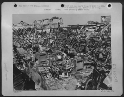 Thumbnail for Consolidated > Overall View Showing The Damage Done By The Raf And Us Af To The Deutche Dunlop A.G. Tire And Rubber Factory At Hanau, Germany.  The Widespread Destruction In This Plant Severely Cut Part Of The German Tire Production For Motor Vehicles.  This Part Of The