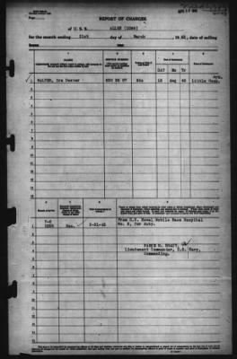 Report of Changes > 31-Mar-1943
