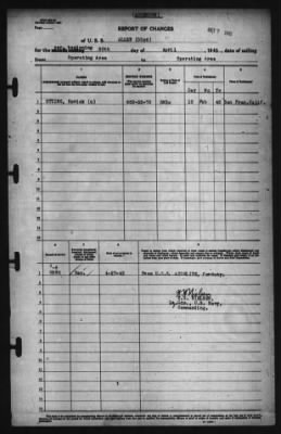 Thumbnail for Report of Changes > 30-Apr-1943