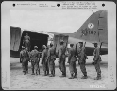 Consolidated > Indian Troops Boarding A 1St Air Commando Group Douglas C-47 To Be Flown To Meiktila, Burma. Palel, India, 17 March 1945.