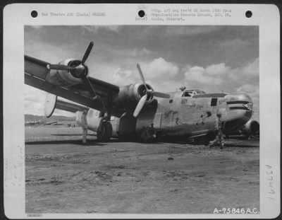 Thumbnail for Consolidated > Consolidated B-24 (A/C No. 449059) Crashinglanded At An Air Base Somewhere In India. 2Nd Air Transport Squadron.