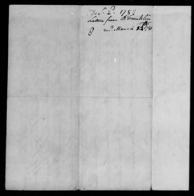 Diplomatic despatches and letters received from Benjamin Franklin, 1777, 1779-84.