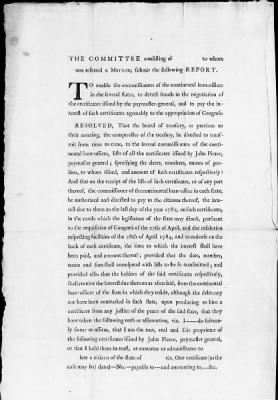 Thumbnail for Broadsides of the Continental Congress, 1775-88 (incomplete).