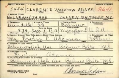 Thumbnail for Clarence Woodrow > Adams, Clarence Woodrow