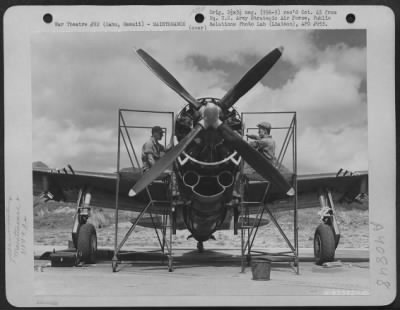 Thumbnail for Consolidated > Left To Right: Sgt. Francis Kelly, 104 South D Street, Lakeworth, Florida, And Cpl. Nathan Nollner, Rfd #1, Hartsville, Tennessee, At Work On A Repubolic P-47 'Thunderbolt'. Bellows Field, Oahu, Hawaii, 15 May 1944. 318Th Fighter Group.