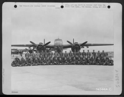 Groups > Personnel Of The 491St Bomb Squadron Pose In Front Of A North American B-25 At Malir, India.  25 January 1943.