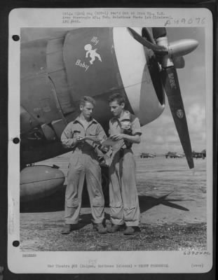 Groups > 2Nd Lt. Alford J. Habcock, 411 9Th St., Watervliet, New York, And 2Nd Lt. Frank L. Graham, 111 Olive St., Kansas City, Mo., Beside The Republic P-47 Thunderbolt "My Baby." Saipan, Marianas Islands, 20 July 1944. [Probably 318Th Fighter Group]