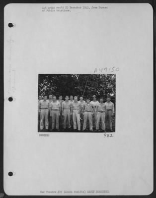 Groups > Shown Is A Group Of Indiana Men Who Are Serving In South Pacific Theatre Or Operations. They Are Members Of The 40Th Service Squadron, And Have Been Together Since They Were Stationed At Charlotte, N.C. Reading From Left To Right, First Row, They Are: S/S