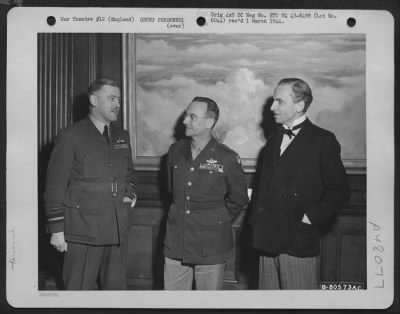 Groups > Major General Lewis H. Brereton, Center, Talks With Air Chief Marshal Sir Leigh Mallory, Left, And Sir Archibald Sinclair After Being Awarded An Honorary Knighthood In London, England On 16 November 1943.