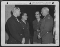 Photograph Taken At General O. P. Weyland'S Party In Luxembourg, France [Sic] On 11 February 1945.  From Left To Right:  General Weyland; Colonel Brown, Chief Of Staff; Brigadier General Sanders, Commanding General Of The 100Th Wing; And General Patton, C - Page 1