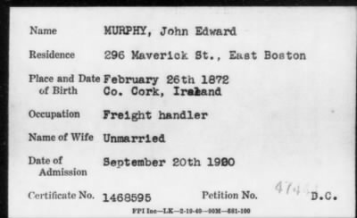 1900 > MURPHY, John Edward