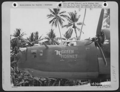 ␀ > The Consolidated B-24 "Liberator," 'The Green Hornet', At An Airfield On Funafuti Island, Ellice Islands, April 1943.