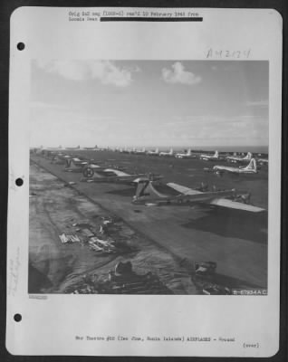 Thumbnail for Boeing > Boeing B-29 "Superfortresses" Of The 21St Bomber Command, Parked On The Line At An Airfield On Iwo Jima, Bonin Islands.