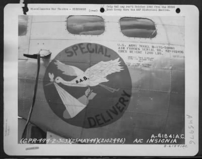 Thumbnail for ␀ > Boeing B-17 "Flying Fortress" Nicknamed 'Special Delivery'.  303Rd Bomb Group, England.  25 May 1944.