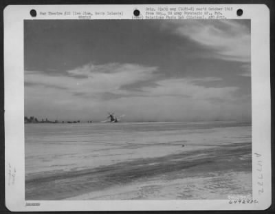 ␀ > The North American P-51 'Is This Trip Necessary' Was Almost Junk It Crashed On Runway On Iwo Jima, Bonin Islands.  The Left Landing Gear Collapsed As The Plane Lande; It Was Returning From The First Fighter Escort Over Tokyo, Japan. 28 May 1945.