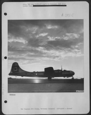 Consolidated > That Even War Has Its Monents Of Beauty Is Apparent In This Photo Of A Boeing B-29 "Superfortress" Silhouetted Against A Cloud-Filled Sky; The Plane Is Based At North Field, Guam, Marianas Islands, 14 April 1945.