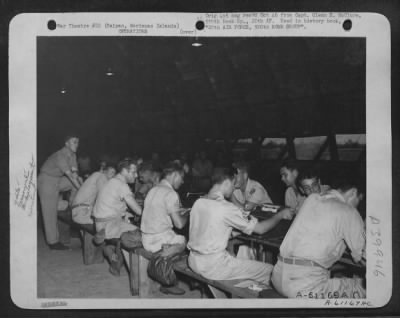 Consolidated > Lt. O'Mahoney'S Processing Mill In Group S-2 Building.  All High-Point Enlisted Men Were Cleared From The Group Within 48 Hours After Receipt Of Authority For Their Trasfer.  500Th Bomb Group, Saipan, Marianas Islands.