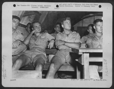Consolidated > Tinian Island, Marianas Islands - During The Briefing In Preparation For The First Atomic Bombing Of Heroshima, Japan, On 6 August 1945, A Target Study Class Was Conducted For Members Of The 509Th Composite Group.