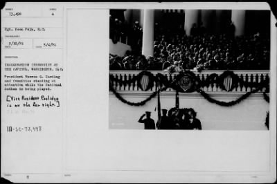 1921 > Inauguration ceremonies at the Capitol, Washington, D.C.