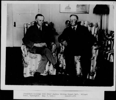 1923 > President Coolidge with Chief Justice Willam Howard Taft, Washington, D. C.