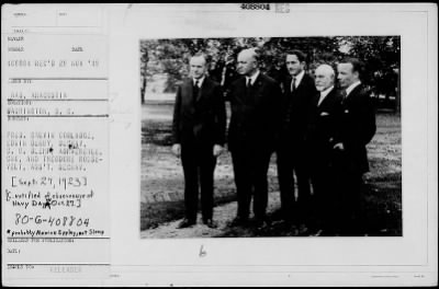 1923 > President Coolidge with Denby, Slemp or Eppley, Eberle and Roosevelt