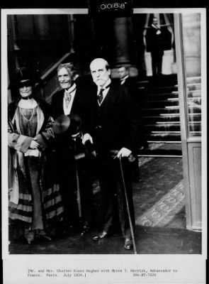 1924 > Mr. and Mrs. Charles Evans Hughes with Myron T. Herrick, Paris