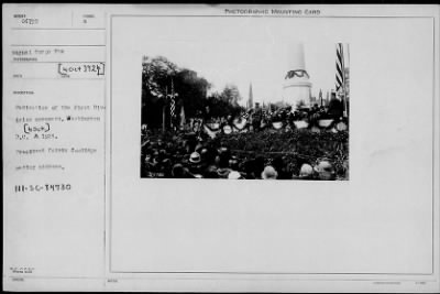 1924 > Dedication of the First Division Monument, Washington, D. C.