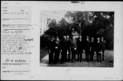 1924 > Members of ZR -3 on White House grounds, Washington, D. C.