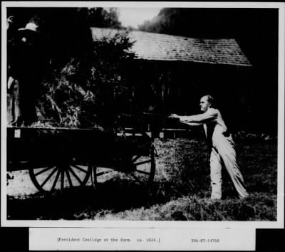 1924 > President Coolidge at the farm