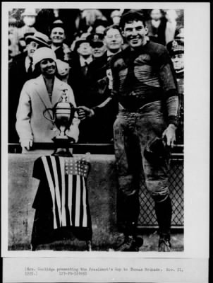 1925 > Mrs. Coolidge presenting President's Cup to Thomas McQuade