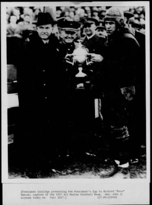 Thumbnail for 1927 > Pres. Coolidge presenting President's Cup to Richard Duncan