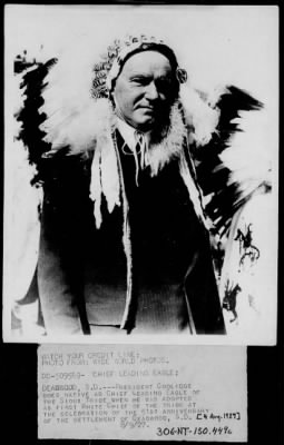 1927 > Pres. Coolidge as Chief Leading Eagle