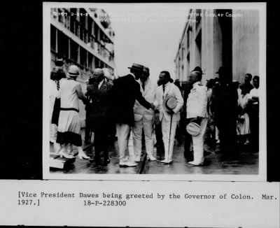 Thumbnail for 1927 > Vice Pres. Dawes being greeted by the Governor of Colon