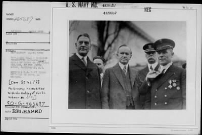 1928 > Pres. Coolidge presents Congressional Medal of Honor to Thomas Eadie, USN