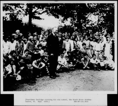 1928 > Pres. Coolidge visiting his old school, Black River Academy