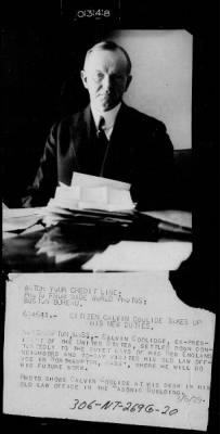 1928 > Calvin Coolidge at his old law office