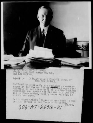 1928 > Calvin Coolidge at his old law office