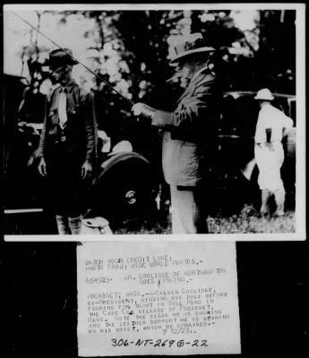 1928 > Calvin Coolidge fishing