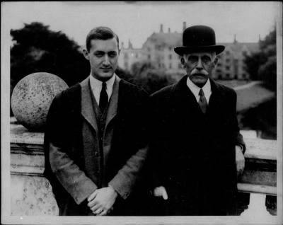 1931 > Andrew Mellon and his son, Paul, at Cambridge Universiy