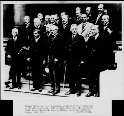 1931 > Andrew Mellon and other dignitaries at the Seven Power Conference