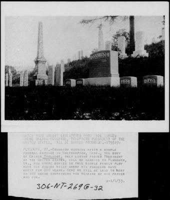 1933 > Coolidge plot in cemetery in Plymouth, VT.